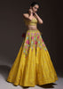 Yellow Lehenga Choli In Raw Silk With Resham, Cut Dana And Sequins Embroidered Summertime Blossoms