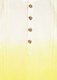 Kalki Boys Yellow Ombre Kurta In Cotton With Shibori Tie - Dye Print By Tiber Taber