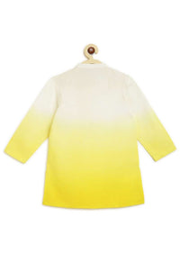 Kalki Boys Yellow Ombre Kurta In Cotton With Shibori Tie - Dye Print By Tiber Taber