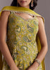 Yellow Paisley Print Sharara Set With Zari Embroidery