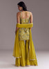 Yellow Paisley Print Sharara Set With Zari Embroidery