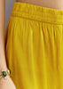 Yellow Printed Crepe Kaftaan Kurta Pant Set With Mirror And Sequins Work