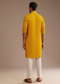 Yellow Rayon Embroidered Kurta Set