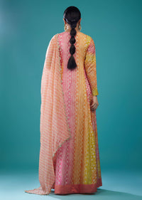 Multicolor Silk Anarkali Suit With Embroidery