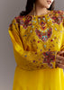 Yellow Tussar Silk Kurta Skirt With Beads And Threadwork