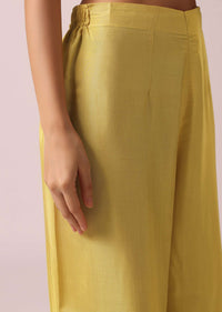 Yellow Anarkali Set With Mirror Embellishments