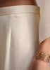 Yellow And Cream Colour Block Crepe Embroidered Kurta Pant