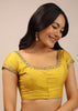 Yellow Blouse With Sequins, Stone And zardosi Work On The Neckline