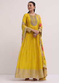 Yellow Chiffon Anarkali Suit