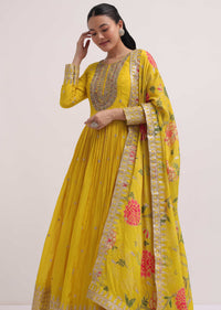 Yellow Chiffon Anarkali Suit