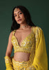 Yellow Embroidered Bridal Lehenga And Blouse Set With Mirror Work