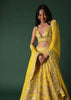 Yellow Embroidered Bridal Lehenga And Blouse Set With Mirror Work