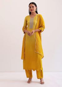 Yellow Embroidered Kurta Set