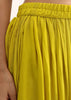 Yellow  Embroidered Organza Crop Top Set With Cape