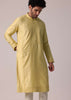 Yellow Festive Silk Kurta Set For Men