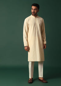Yellow Georgette Kurta Set With Chikankari Embroidery