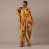 Yellow Kaftan Style Kurta Set With Floral Prints
