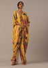 Yellow Kaftan Style Kurta Set With Floral Prints