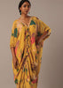 Yellow Kaftan Style Kurta Set With Floral Prints