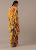 Yellow Kaftan Style Kurta Set With Floral Prints