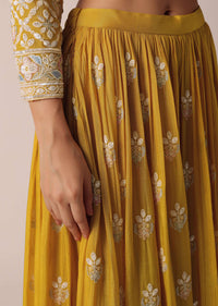 Yellow Kurta Palazzo Set With Sequin Work