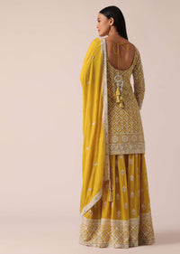 Yellow Kurta Palazzo Set With Sequin Work