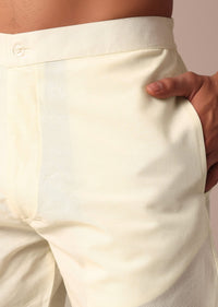 Yellow Kurta Set With Mirror And Thread Work