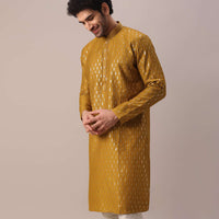 Yellow Kurta Set With Sequin Embellishments