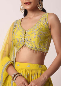 Yellow Lehenga Set With Embroidered Blouse