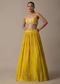 Yellow Lehenga Set With Hand Embellished Jacket