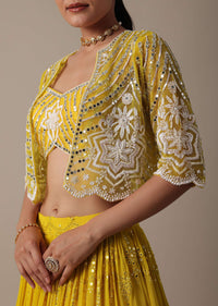 Yellow Lehenga Set With Hand Embellished Jacket