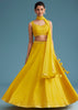 Yellow Nysa Silk Lehenga Set With Mirror Work