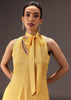 Yellow Ombre Halter Neck Kurta And Palazzo Set