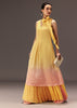 Yellow Ombre Halter Neck Kurta And Palazzo Set