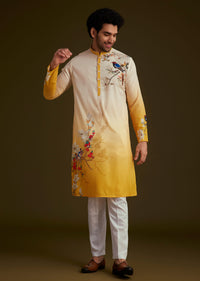 Yellow Printed Floral Kurta Set