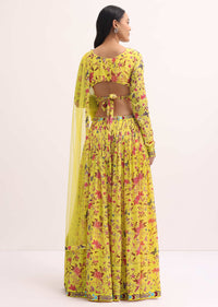 Yellow Printed Lehenga Choli Set