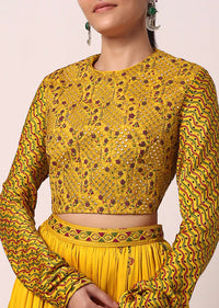 Yellow Printed Skirt Set