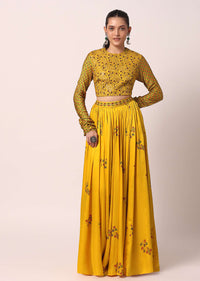 Yellow Printed Skirt Set