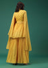 Yellow Sharara Suit Set In Georgette With Fancy Sleeves