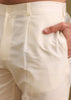 Yellow Silk Kurta Set With Resham Work For Men
