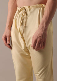 Yellow Silk Lehariya Print Kurta Set