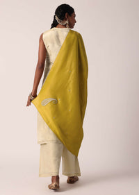 Mustard Yellow Silk Palazzo Set With Sequin Work