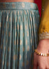 Yellow Tissue Embroidered Kurta Palazzo With Zari Border Dupatta